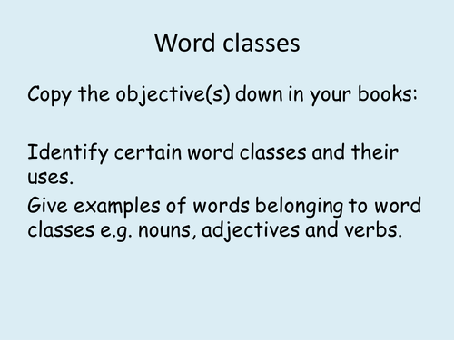 Word types- spag practice