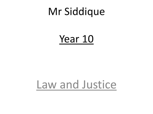 Criminal and Civil Law