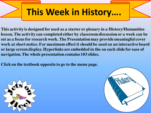 This Week in History | Teaching Resources