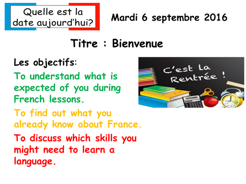 First lesson KS3 French