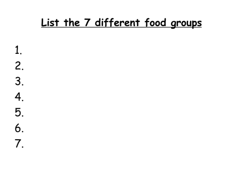 Differentiated food group resources