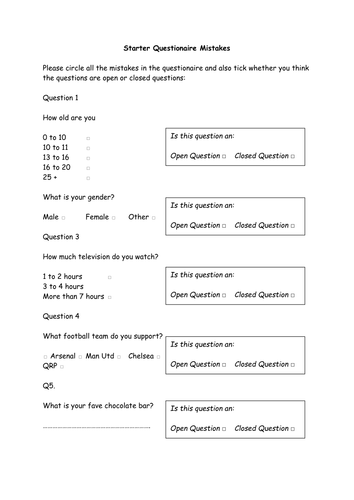 GCSE - Unit 1 - Market Research - includes activities