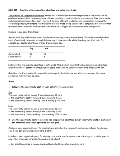 A Level Economics - Absolute and Comparative Advantage