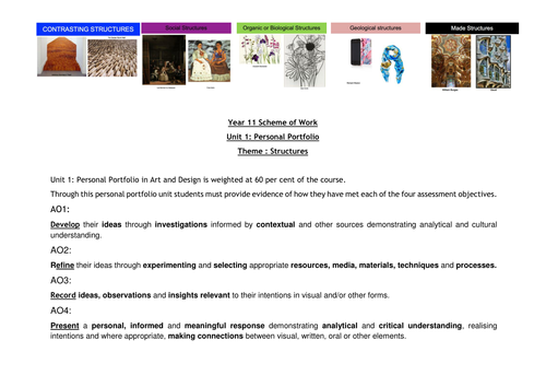 Scheme of Work, SOW, Year 11 GCSE, Structures