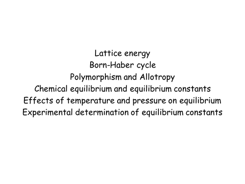 Lattice energy and more