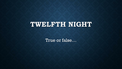 Twelfth Night fun starter game