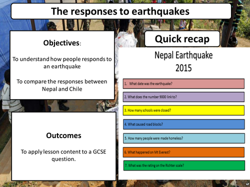 AQA Paper 1 Challenge of the physical environment- L6 The responses to earthquakes
