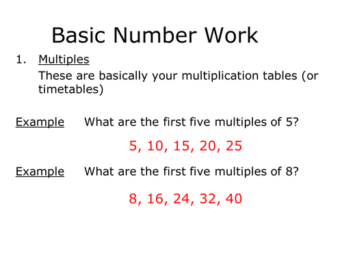 Multiples, Factors, Prime Factors, LCM and HCF