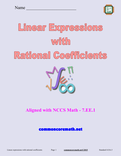 Linear Expressions with Rational Coefficients - 7.EE.1