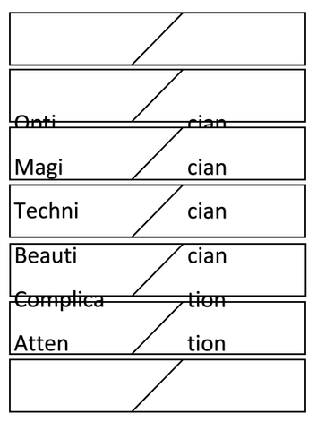 Card Matching Activity - tion/cian/sion/tian