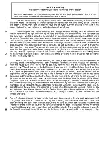 AQA English Language (8700) Paper 1 - Mock Exam on Wide Sargasso Sea for Revision and Class Use