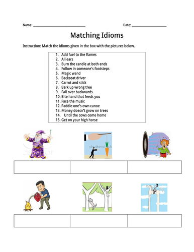 Matching Idioms with Pictures | Teaching Resources