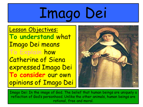 2016 RE GCSE: EDUQAS Route B. Theme 1, Origins and Meaning: Imago Dei and St Catherine of Siena