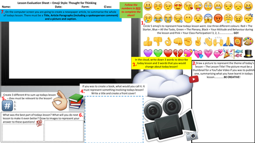 Student Evaluation EOL Sheet: Thought for Thinking!