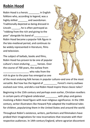 Who was Robin Hood Cloze Activity
