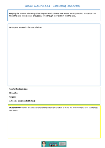 Edexcel GCSE PE (2016) Section 2.2.1 - Goal Setting