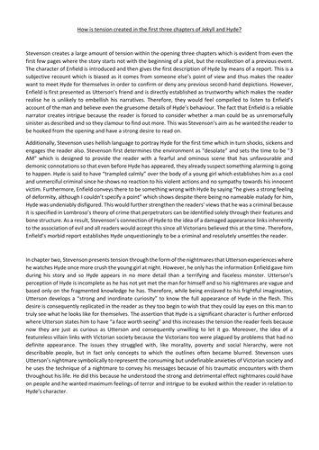 How is tension created in the first three chapters of Jekyll and Hyde?