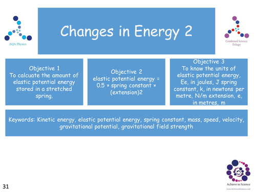 NEW L31 Changes in Energy 2 - Physics Combined Science Trilogy (AQA) – Paper 1 (2016)
