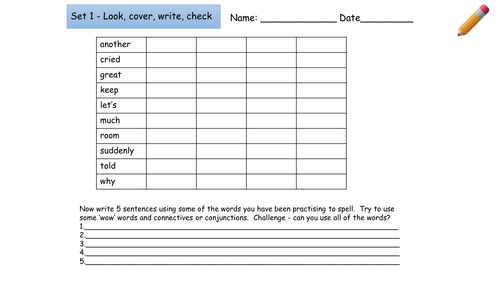 High Frequency Words -Spelling Practice Worksheets