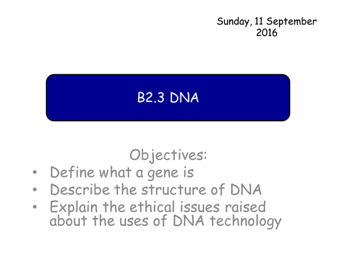 B2.3 DNA GCSE Biology
