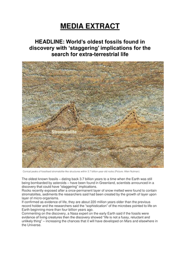 MEDIA EXTRACT - THE WORLD'S OLDEST FOSSILS