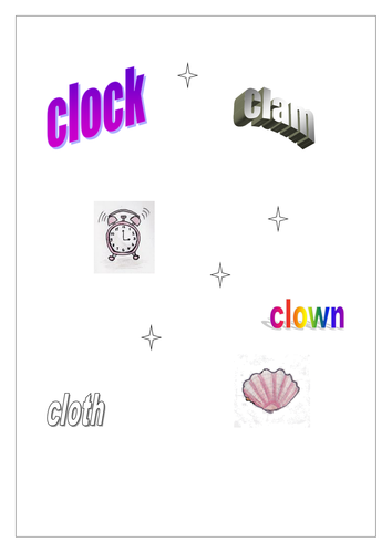 Words beginning with cl worksheet