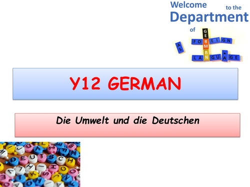 German new A-LEVEL Die Umwelt und die Deutschen