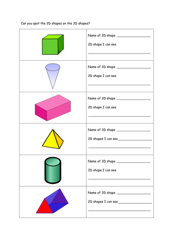 Identify 2D shapes as faces on 3D shapes