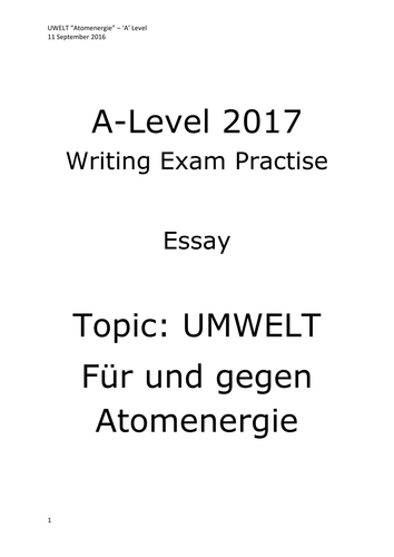 german essay umwelt