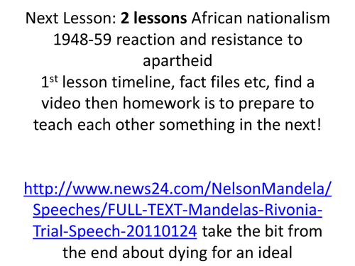 Edexcel South Africa AS depth paper - African Nationalism