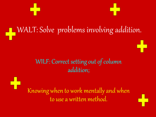 Addition input and activity - Year 6