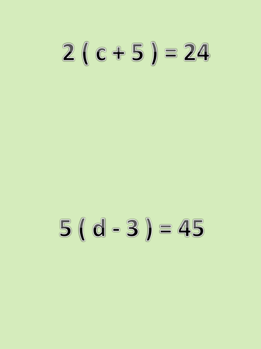 Differentiated powerpoint on solving equations which involve expanding brackets.