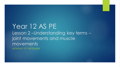 AS GCE A LEVEL Edexcel PE New Spec 2016 Lesson 2