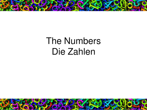 German numbers 1-100 - Die Zahlen