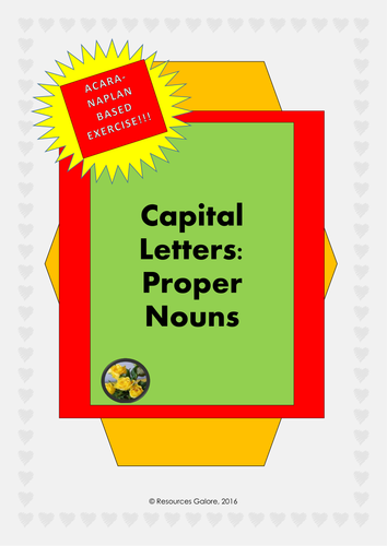 Capital Letters Proper Nouns Teaching Resources