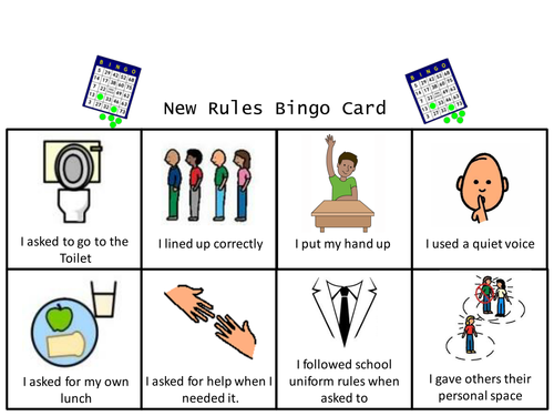 New Rules Bingo PECS Teaching Resources