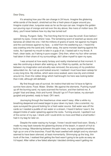 KS2 beach diary/description