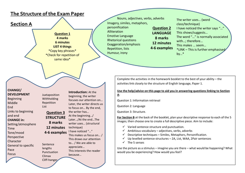 AQA Language Paper 1 Homework booklet 2 by sutty6 ...