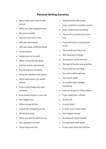 Personal Writing GCSE English