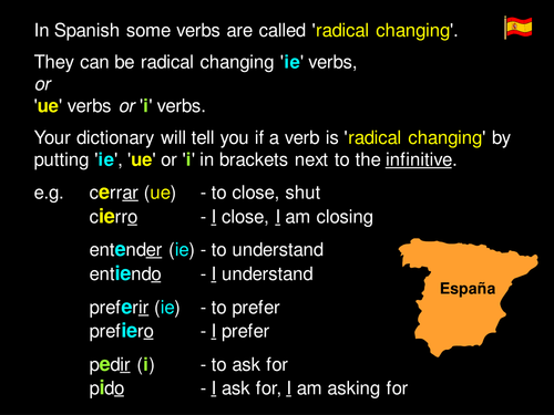 Radical Changing Verbs in the Present Tense