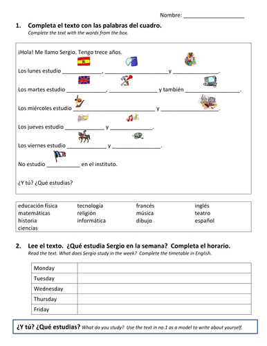Mira 1_Mod. 2 - En el instituto_Ud. 2: ¿Qué estudias? Lesson 1 Presentation and Activities