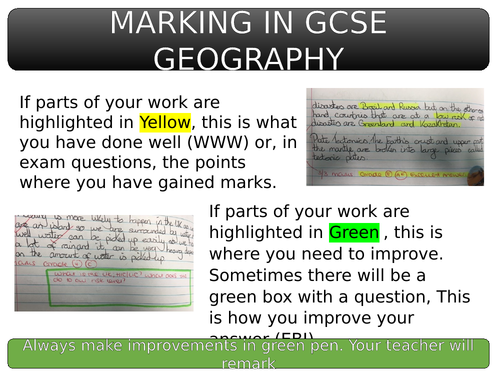 Marking Sticker for GCSE Geography