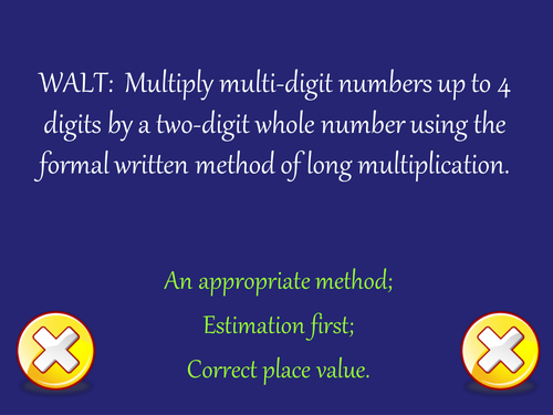 Long Multiplication Year 5 and 6