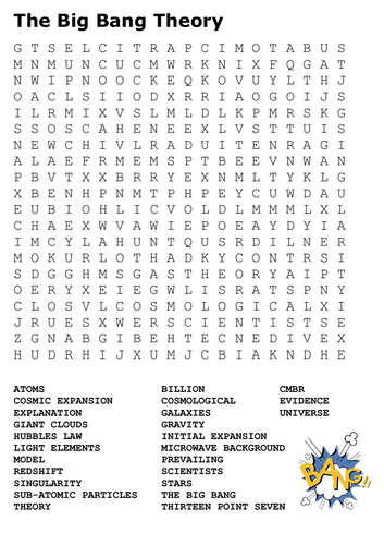 The Big Bang Theory Word Search