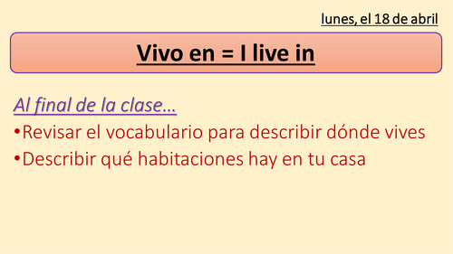 Dónde vives y las habitaciones en casa