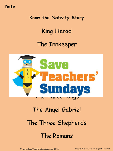 The Nativity KS1 Lesson Plan and Worksheet