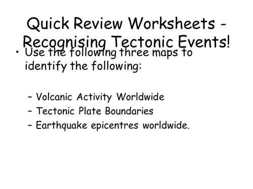 Recognising Global Tectonic Hazards Introduction to Natural Hazards