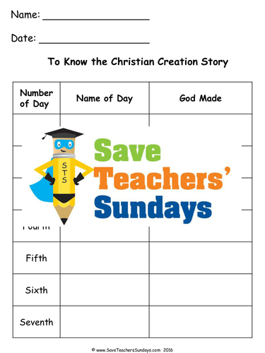 The Creation Story KS1 Lesson Plan and Worksheet
