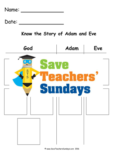 Adam and Eve KS1 Lesson Plan and Worksheet