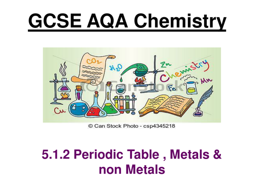 New AQA Chemistry 5.1.2 The periodic table, metals & non-metals 2017